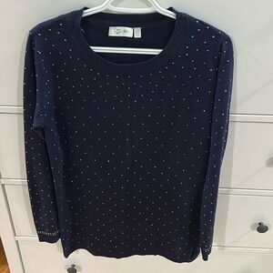 RD Style Navy Blue Sweater with Sparkles Size Small